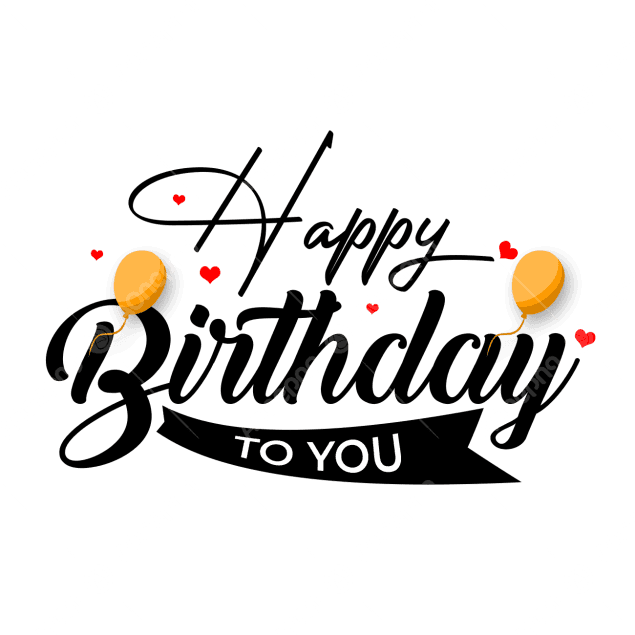 Happy Birthday Black PNG