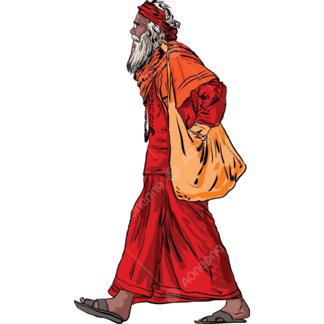 Sadhu-walking-image