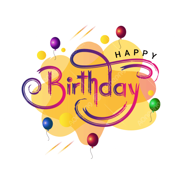 Happy Birthday Calligraphy Banner – Free Happy Birthday Images & PNG Download