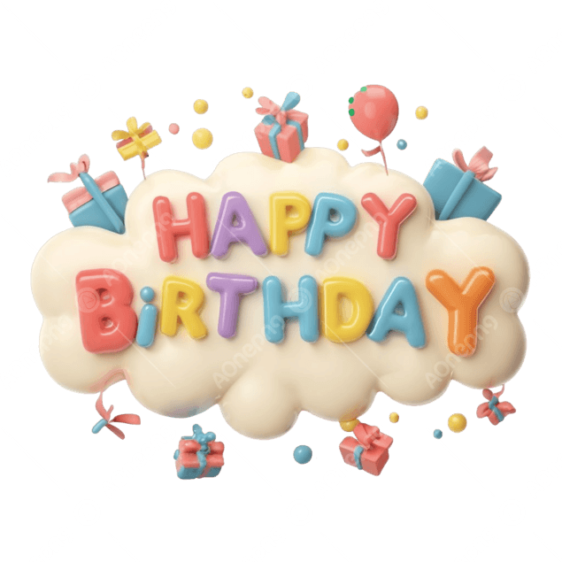 Happy Birthday Text for Kids – Cute & Colorful PNG Images Free Download