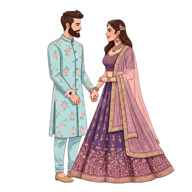 Indian Wedding Couple PNG - Free Royalty-Free Vector Image Download | AonePNG