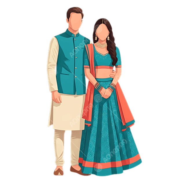 Wedding Bride & Groom Indian PNG Transparent Images Free Download | Vector Files Available at AOnePng