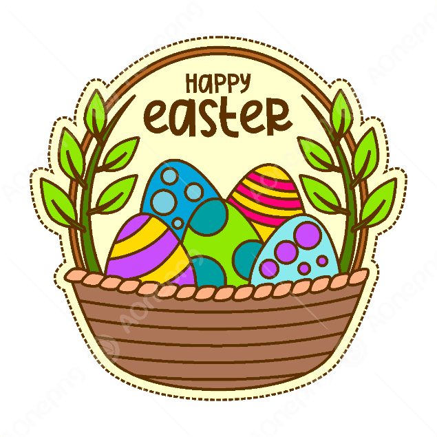 Easter Egg Basket Vector HD – Free PNG with Sticker & Illustration