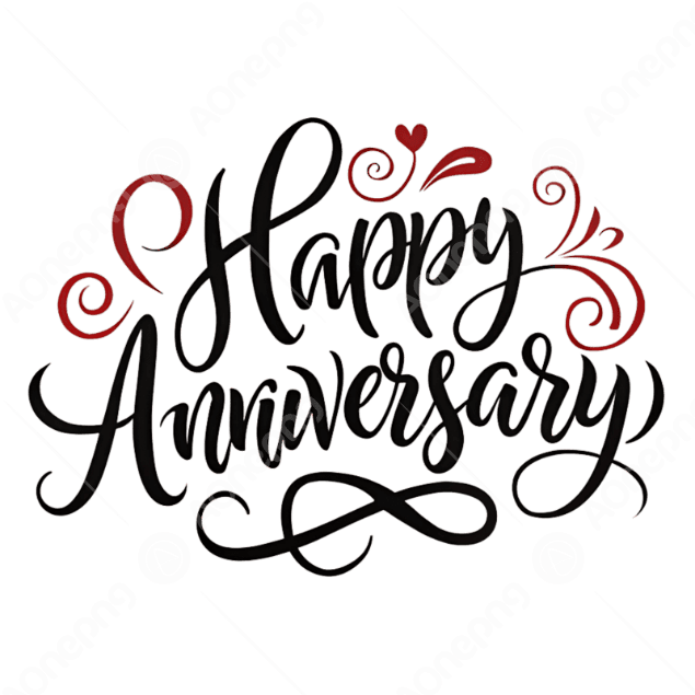 Happy Anniversary Lettering PNG Free Download – AOnePng