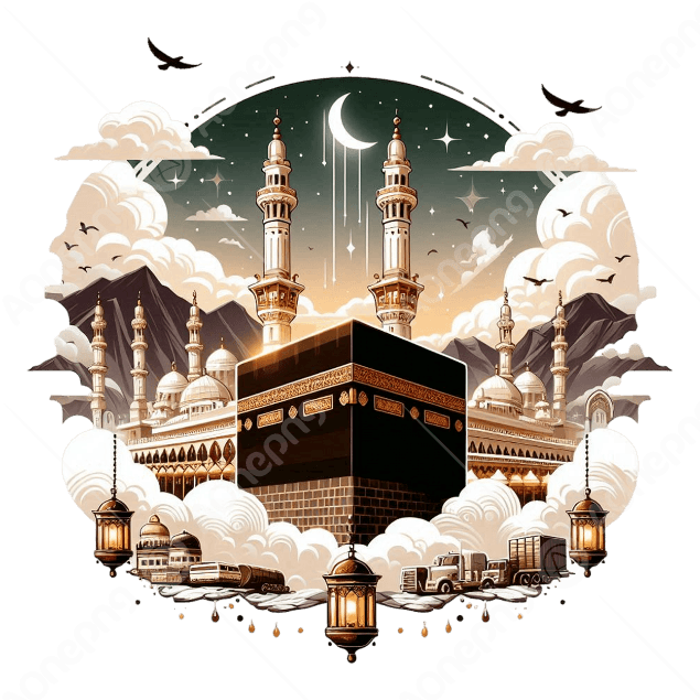 Islamic Hajj Pilgrimage PNG Free Download | Hajj Mabrak Clipart