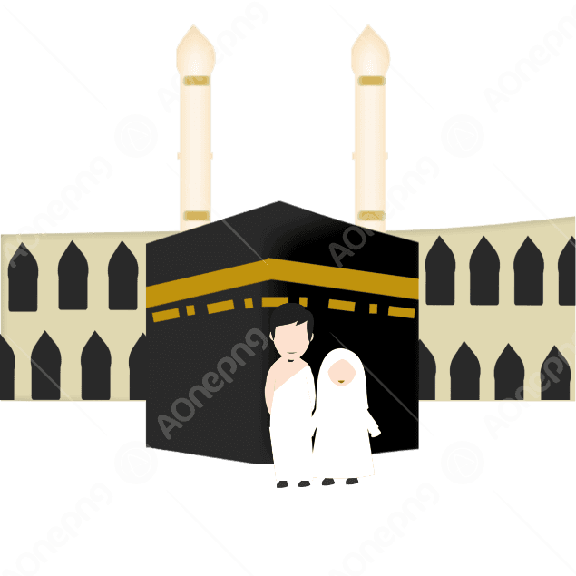 Islamic Pilgrimage Family to Kabah PNG | Free Download