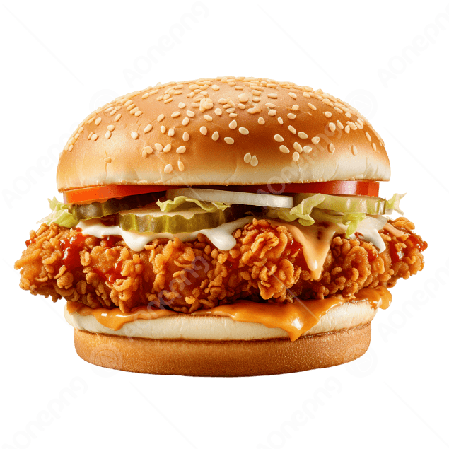 Spicy Chicken Burger PNG with Jalapenos Free  AOnePng
