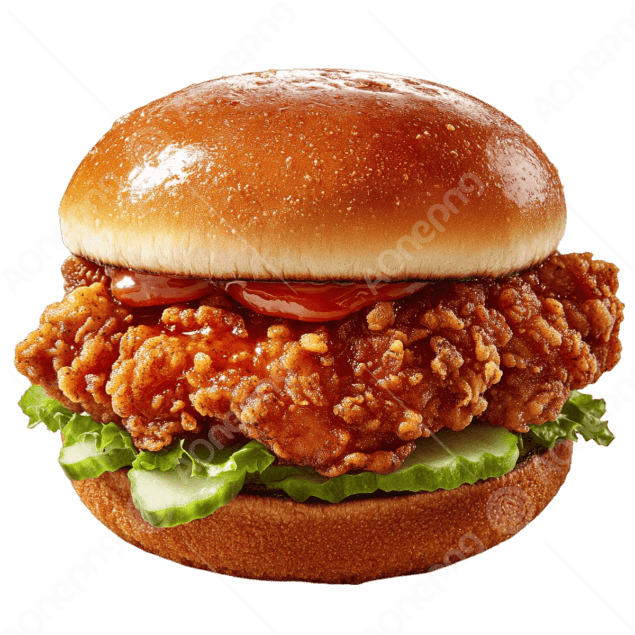 Crispy Cheesy Chicken Burger PNG Free Download  AOnePng
