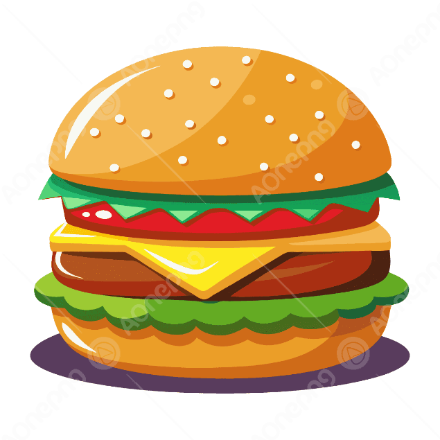 Gourmet Fried Egg Burger PNG on Dark Background  AOnePng