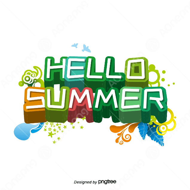 Hello Summer Lettering PNG & Vector HD Art AOnePng