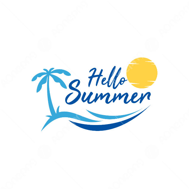 Hello Summer Typography Vector Design Free  AOnePng