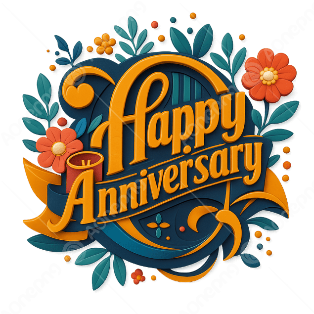Happy Anniversary Font PNG, Vector & PSD Free  AOnePng